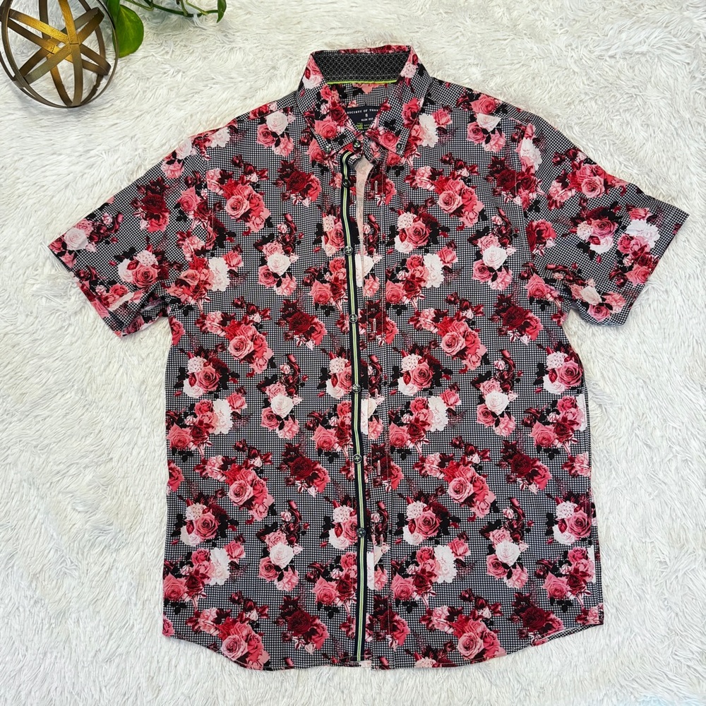 Floral Short Sleeve Men's Shirt (SOCIETY OF THREADS)- Small